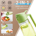 2-in-1 Oil Spray Bottle | Adjustable Mist & Dispenser | 470ml Leak-Proof Glass Container | For Cooking, BBQ, Baking & Air Fryer 470ml (Random Color)